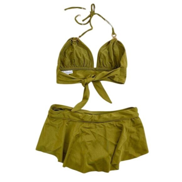 Robin Piccone Bright Olive Skirt Bikini Set - Picture 3 of 3